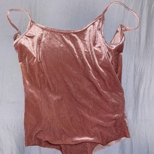 Zara pink velvet seamless low back bodysuit